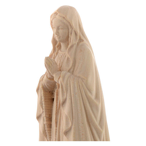 Imagen Virgen de Lourdes de madera natural de la Val Gardena 2