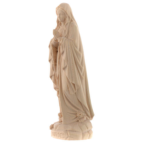 Imagen Virgen de Lourdes de madera natural de la Val Gardena 3