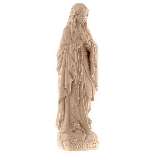 Imagen Virgen de Lourdes de madera natural de la Val Gardena 4