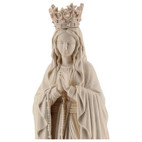 Our Lady of Lourdes with crown in natural Valgardena wood