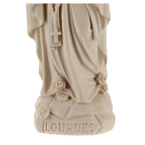 Our Lady of Lourdes with crown in natural Valgardena wood 4