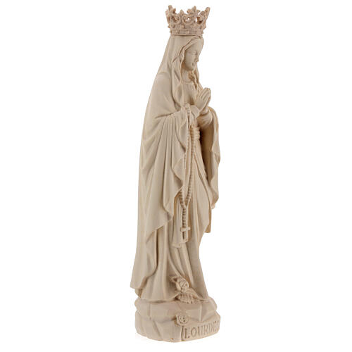 Our Lady of Lourdes with crown in natural Valgardena wood 5