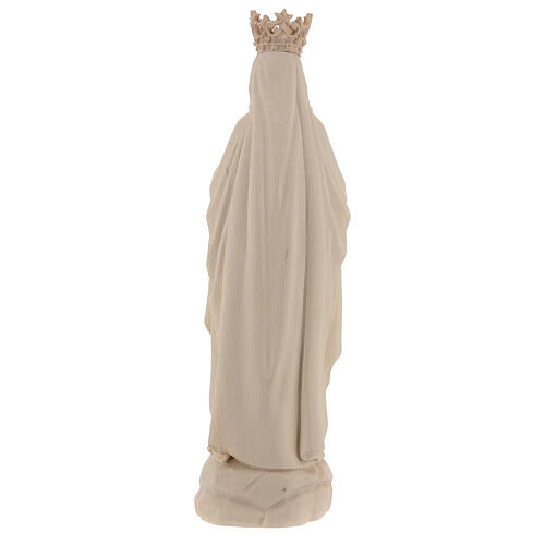Our Lady of Lourdes with crown in natural Valgardena wood 6