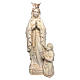 Our Lady of Lourdes and Bernadette with crown in natural Valgardena wood s1