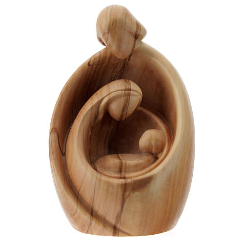Modern Holy Family in natural olive wood 1