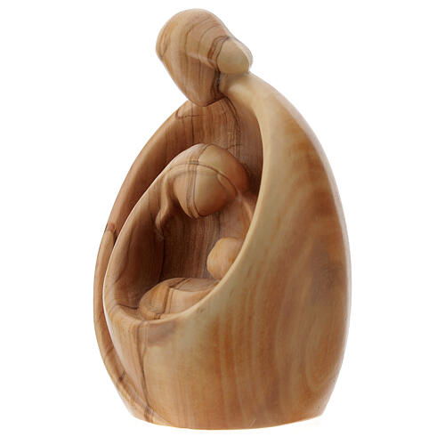 Modern Holy Family in natural olive wood 3