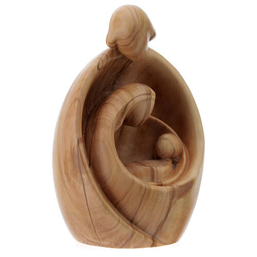 Modern Holy Family in natural olive wood 4