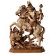 Statue of Saint Martin on horse burnished in 3 colours Valgardena s1