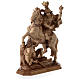 Statue of Saint Martin on horse burnished in 3 colours Valgardena s3