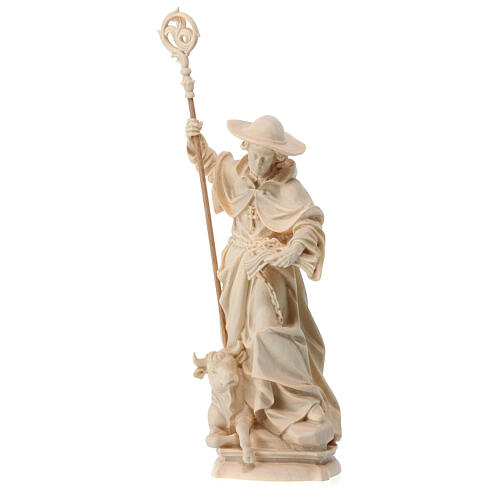 Statue of Saint Leonard in natural wood of Valgardena 1