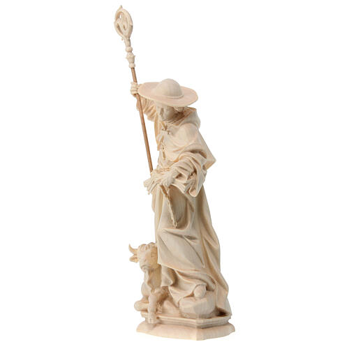 Statue of Saint Leonard in natural wood of Valgardena 3