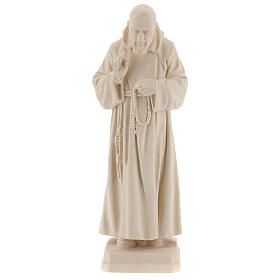Valgardena statue of Saint Pio in natural wood