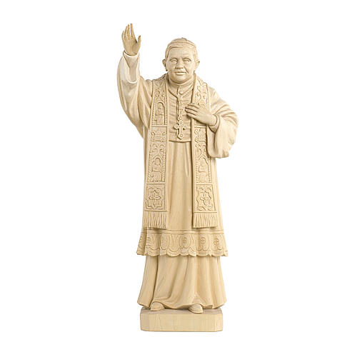 Pope Benedict XVI in natural maple wood of Valgardena 1