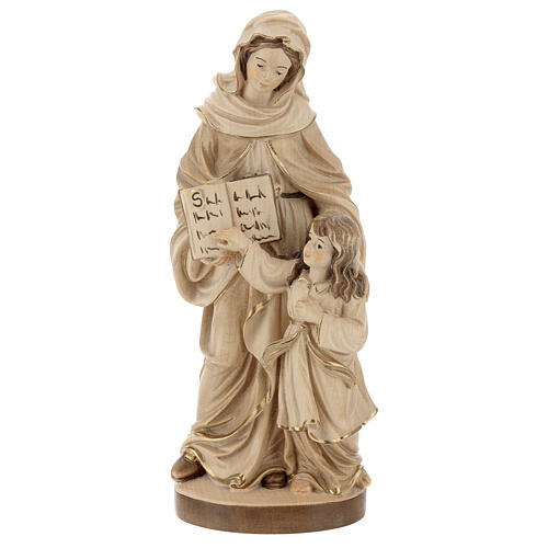 Heilige Anna mit Maria Grödnertal Holz braunfarbig 1