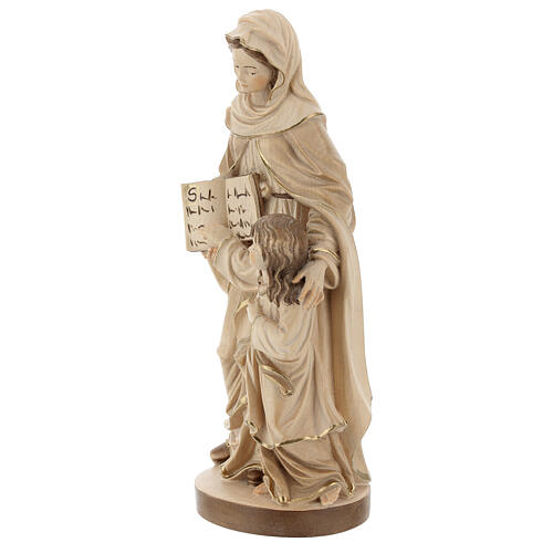 Heilige Anna mit Maria Grödnertal Holz braunfarbig 3