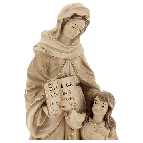 Heilige Anna mit Maria Grödnertal Holz braunfarbig 4