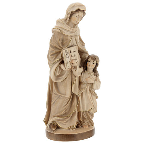 Heilige Anna mit Maria Grödnertal Holz braunfarbig 5