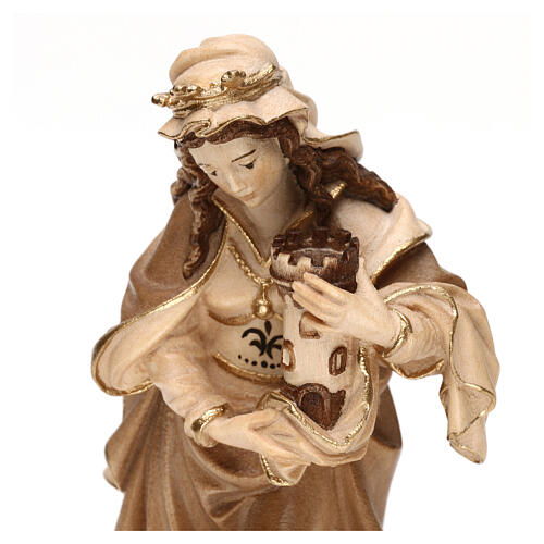 Saint Barbara burnished in 3 colours in maple wood of Valgardena 2
