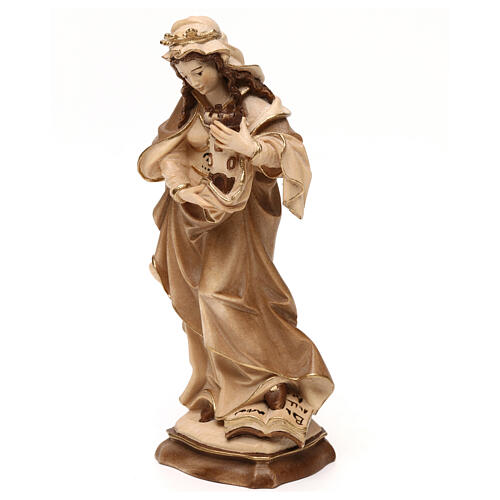 Saint Barbara burnished in 3 colours in maple wood of Valgardena 3