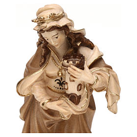 Saint Barbara burnished in 3 colours in maple wood of Valgardena