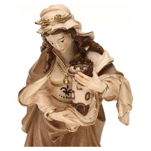 Saint Barbara burnished in 3 colours in maple wood of Valgardena 2