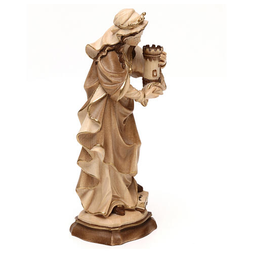 Saint Barbara burnished in 3 colours in maple wood of Valgardena 4