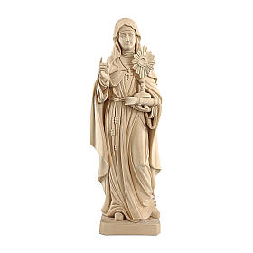 Saint Clare with  ostensory in natural maple wood of Valgardena