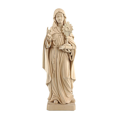Saint Clare with  ostensory in natural maple wood of Valgardena 1