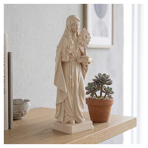 Święta Klara z monstrancją naturalne drewno klonowe Val Gardena 3