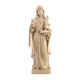 Sainte Gertrude avec plume bois naturel Val Gardena