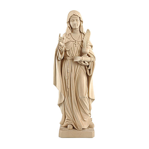 Sainte Gertrude avec plume bois naturel Val Gardena 1