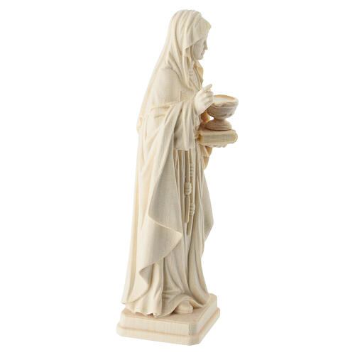 Santa Ildegarda con vaso naturale legno acero Valgardena 3