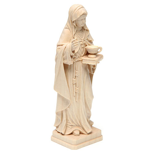Saint Lucy with unguent jar in natural maple wood of Val Gardena 3