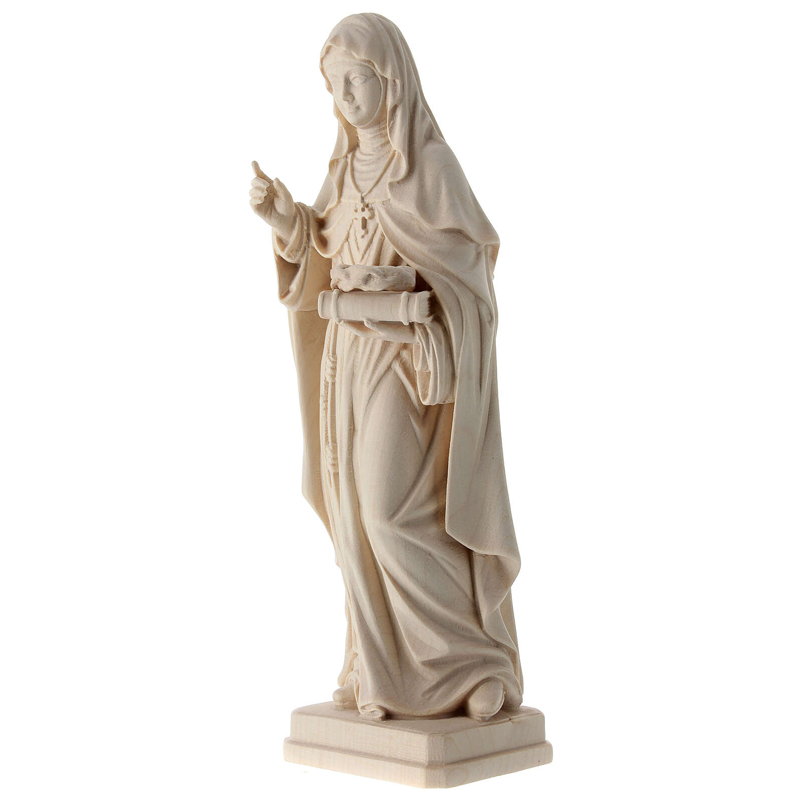 Saint Teresa of Ávila with crown of thorns in natural wood online