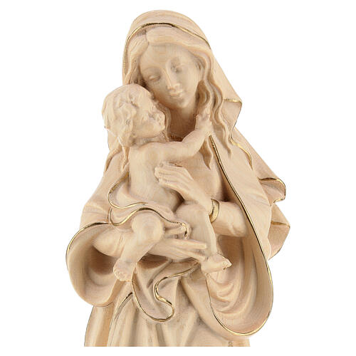 Our Lady of Peace in wood Valgardena in wax with gold thread 2