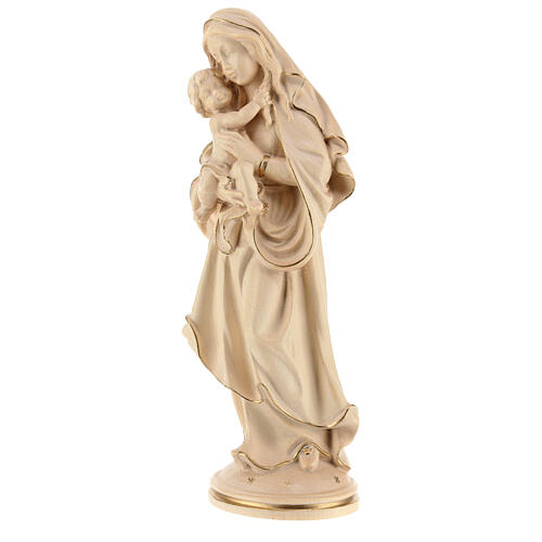 Virgen de la paz madera Val Gardena cera hilo oro 3