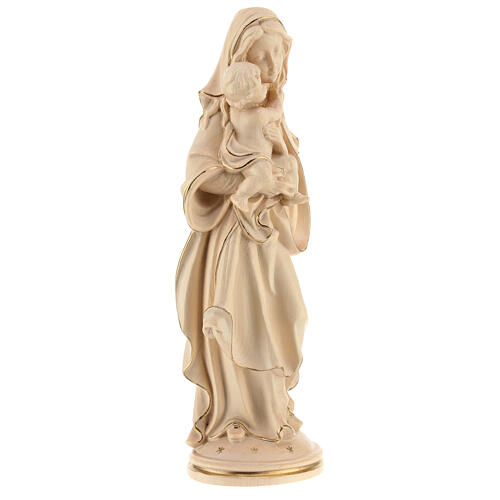 Virgen de la paz madera Val Gardena cera hilo oro 5