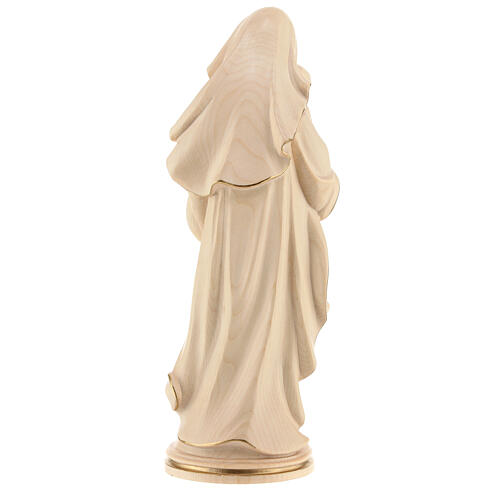 Virgen de la paz madera Val Gardena cera hilo oro 8