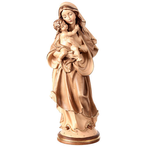 Virgen de la paz madera Val Gardena bruñida 3 colores 1