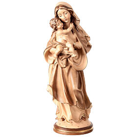 Our Lady of Peace in wood Valgardena burnished in 3 colours