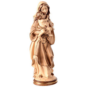 Our Lady of Peace in wood Valgardena burnished in 3 colours