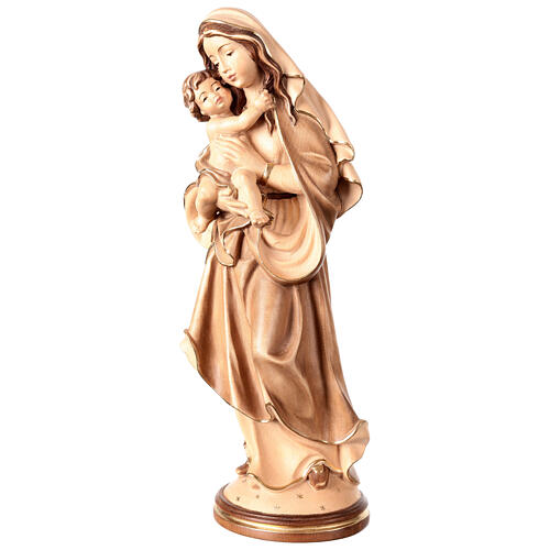 Our Lady of Peace in wood Valgardena burnished in 3 colours 3