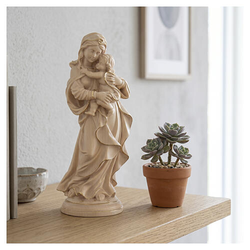 Madonna Raffaello legno Valgardena cerato filo oro 2