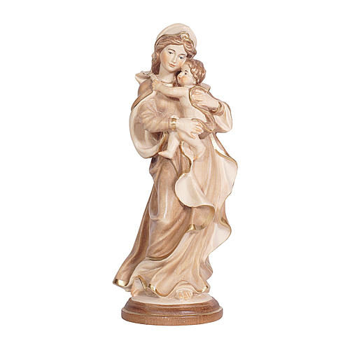 Our Lady by Raffaello in wood of Valgardena burnished in 3 colours 2