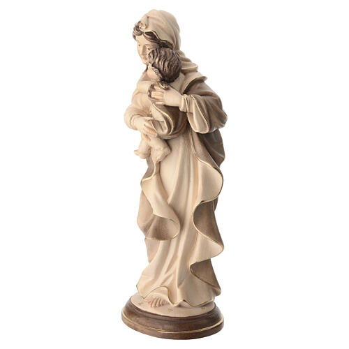 Our Lady by Raffaello in wood of Valgardena burnished in 3 colours 4