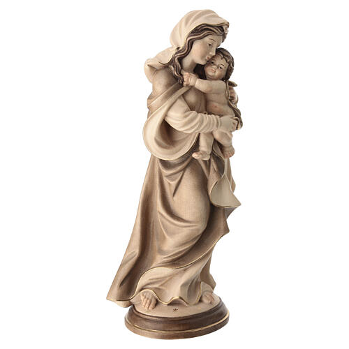 Our Lady by Raffaello in wood of Valgardena burnished in 3 colours 6