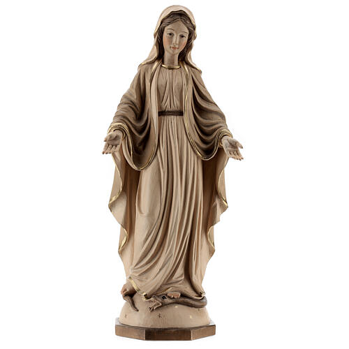 Our Lady of Graces in wood of Valgardena burnished in 3 colours 1