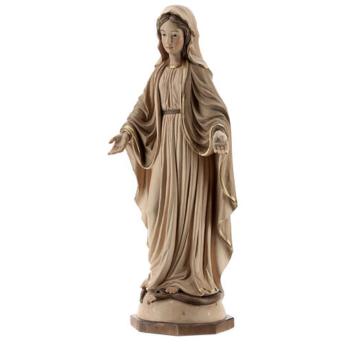 Our Lady of Graces in wood of Valgardena burnished in 3 colours 3