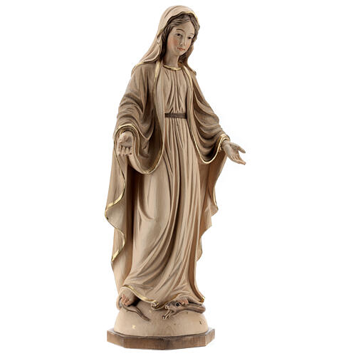 Our Lady of Graces in wood of Valgardena burnished in 3 colours 4