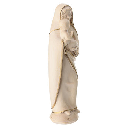 Virgen clásica madera Val Gardena encerado hilo oro 5